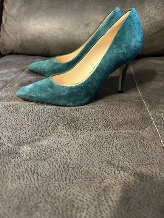 Nine West Shoes - Nine West Teal Suede Pointed-Toe Heels Size 5.5 M